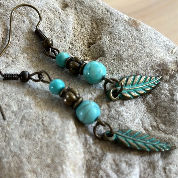 Semi Precious Perfection in Patina Earrings. - Picture 3 of 4